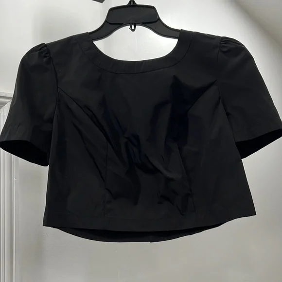 BEBE Black Crop Top - Picture 1 of 6